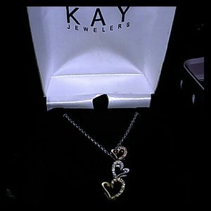 Kay jewelers three hearted necklace.